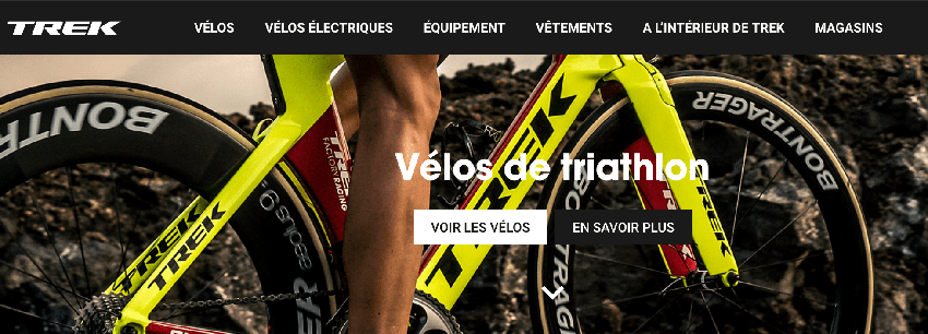 Site internet de Velo de triathlon Trek