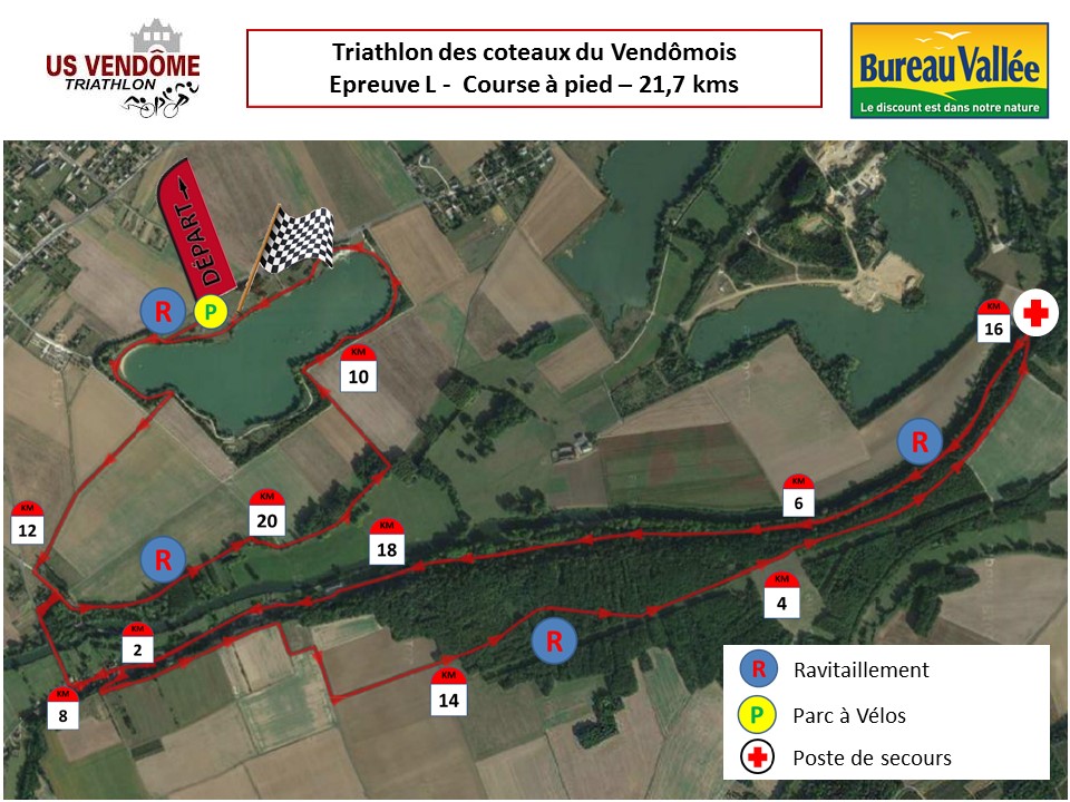 Parcours Course à pied Triathlon Vendome L 2019